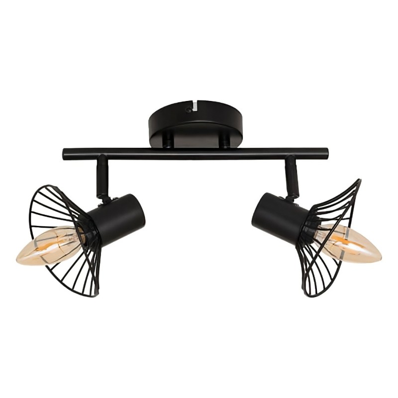 Aplica Adelia, metal, negru, 2XE14, L.28 cm, 205969
