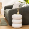 Masuta laterala Stoneto, ceramica, alb, D.35 cm, 206003B