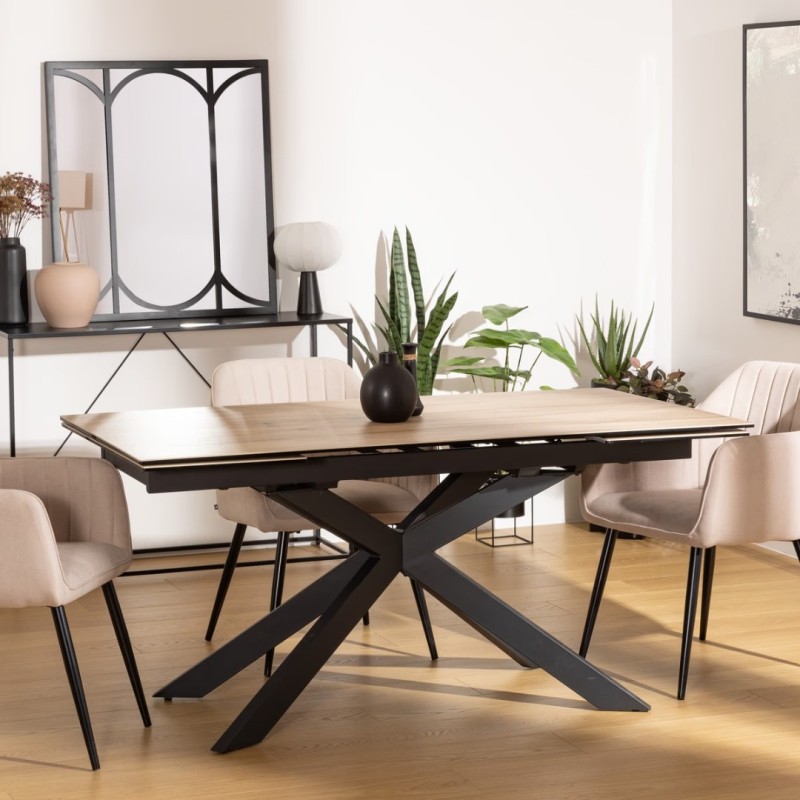 Masa dining extensibila Boot, metal, ceramica, bej, L.160/240 cm, 206025A
