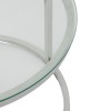 Set 2 masute cafea Kneo, metal, sticla, argintiu, D.60/80 cm, 206050