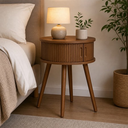 Noptiera Nysos, MDF, maro cognac, D.40 cm, 206052C 