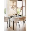 Masa dining Hecate, metal, sticla, neagra, L.180 cm, 206058