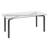 Masa dining Hecate, metal, sticla, neagra, L.180 cm, 206058