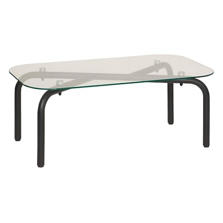 Masuta cafea Hecate, metal, negru, sticla, L.110 cm, 206059 