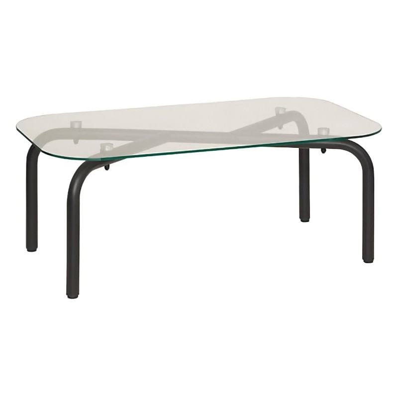 Masuta cafea Hecate, metal, negru, sticla, L.110 cm, 206059