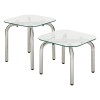 Set 2 masute cafea Hecate, metal, sticla, crom, L.50 cm, 206060A