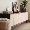 Comoda TV Jilani, MDF, PAL, crem/maro, L.140 cm, 206062