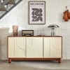 Comoda Jilani, lemn, MDF, crem/maro, 3 usi, L.150 cm, 206063