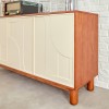 Comoda Jilani, lemn, MDF, crem/maro, 3 usi, L.150 cm, 206063