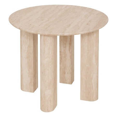Masuta cafea Anaya, MDF, bej, aspect travertin, D.50 cm, 206073