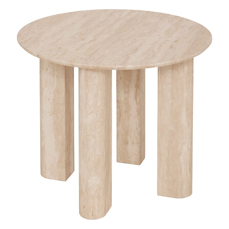Masuta cafea Anaya, MDF, bej, aspect travertin, D.50 cm, 206073