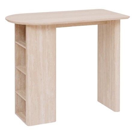 Masa de bar Anaya, MDF, bej, aspect travertin, L.120 cm, 206075 