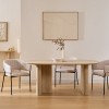 Masa dining Anaya, MDF, bej, efect travertin, L.180 cm, 206076