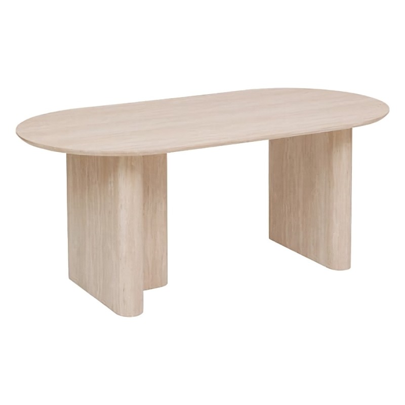 Masa dining Anaya, MDF, bej, efect travertin, L.180 cm, 206076