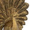 Decoratiune aurie Peacock, polirasina aurie, H.27 cm, 206197