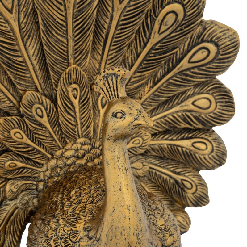 Decoratiune aurie Peacock, polirasina aurie, H.27 cm, 206197