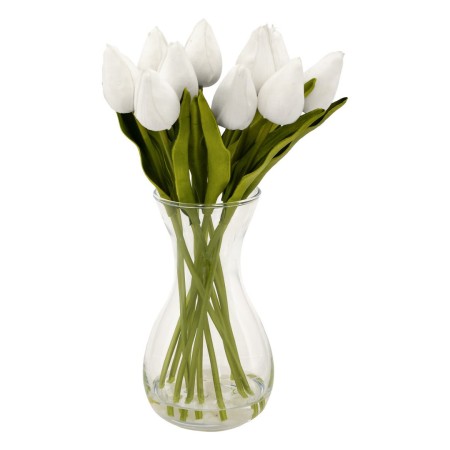 Lalele artificiale, vaza sticla, H.28 cm, 206539