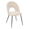 Scaun dining Raven, metal, textil, ivoar, H.81 cm, 207301F