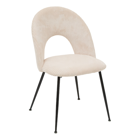 Scaun dining Raven, metal, textil, ivoar, H.81 cm, 207301F 