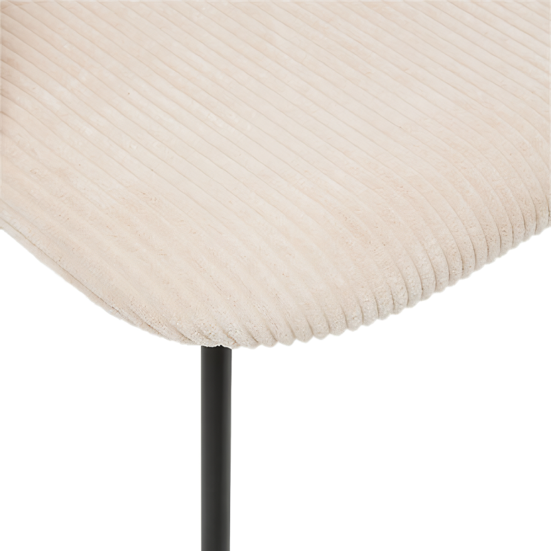 Scaun dining Raven, metal, textil, ivoar, H.81 cm, 207301F