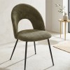 Scaun dining Raven, metal, textil, verde cedru, H.81 cm, 207301G