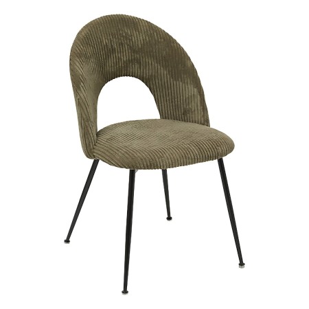 Scaun dining Raven, metal, textil, verde cedru, H.81 cm, 207301G 