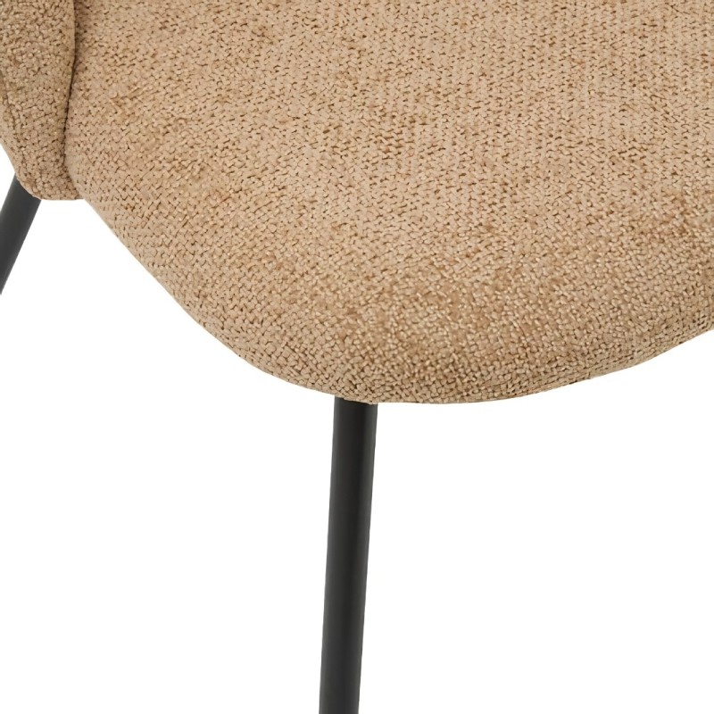 Scaun dining Raven, metal, textil, taupe, H.81 cm, 207301H