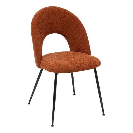 Scaun dining Raven, metal, textil, ambra, H.81 cm, 207301I 