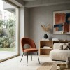 Scaun dining Raven, metal, textil, ambra, H.81 cm, 207301I