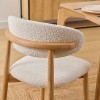 Scaun Sari, lemn de cauciuc, boucle, alb, H.78 cm, 207304A