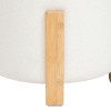 Taburet alb Bansa, picioare bambus, boucle, alb, D.32 cm, 207314A