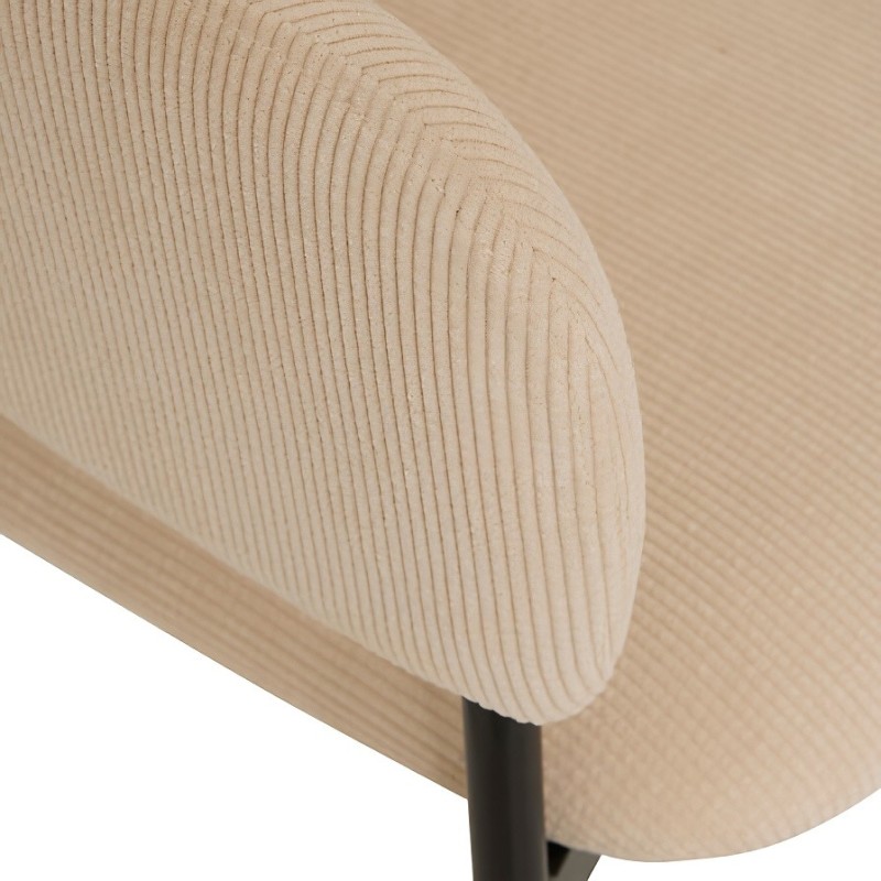 Scaun dining Solea, metal, textil reiat, bej, H.78 cm, 207330A