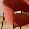 Scaun dining Solea, metal, textil reiat, caramiziu, H.78 cm, 207330B