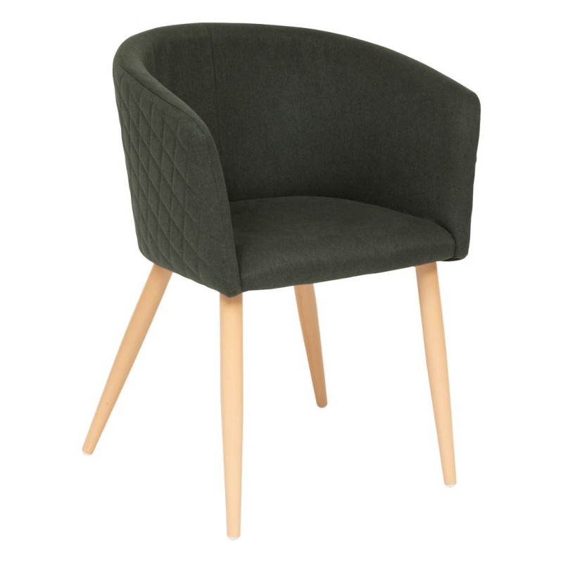 Fotoliou Marlo, picioare metal, poliester, verde cedar, H.76 cm, 207332C