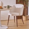 Scaun dining Celeste, metal, boucle, alb, H.80 cm, 207351A