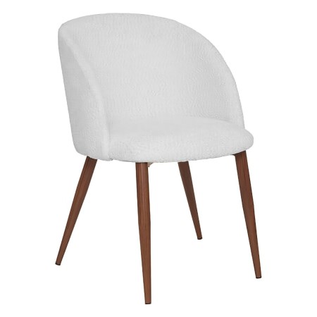 Scaun dining Celeste, metal, boucle, alb, H.80 cm, 207351A 