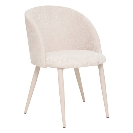 Scaun dining Celeste, metal, boucle, bej, H.80 cm, 207351C