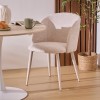 Scaun dining Celeste, metal, boucle, bej, H.80 cm, 207351C