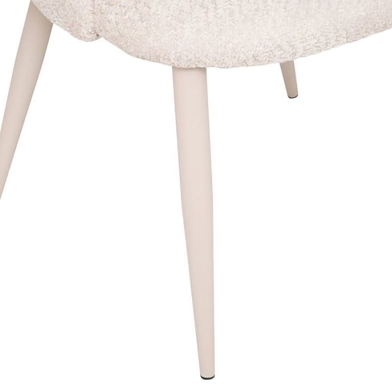 Scaun dining Celeste, metal, boucle, bej, H.80 cm, 207351C