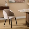Scaun dining Celeste, metal, textil chenille, bej, H.80 cm, 207351D