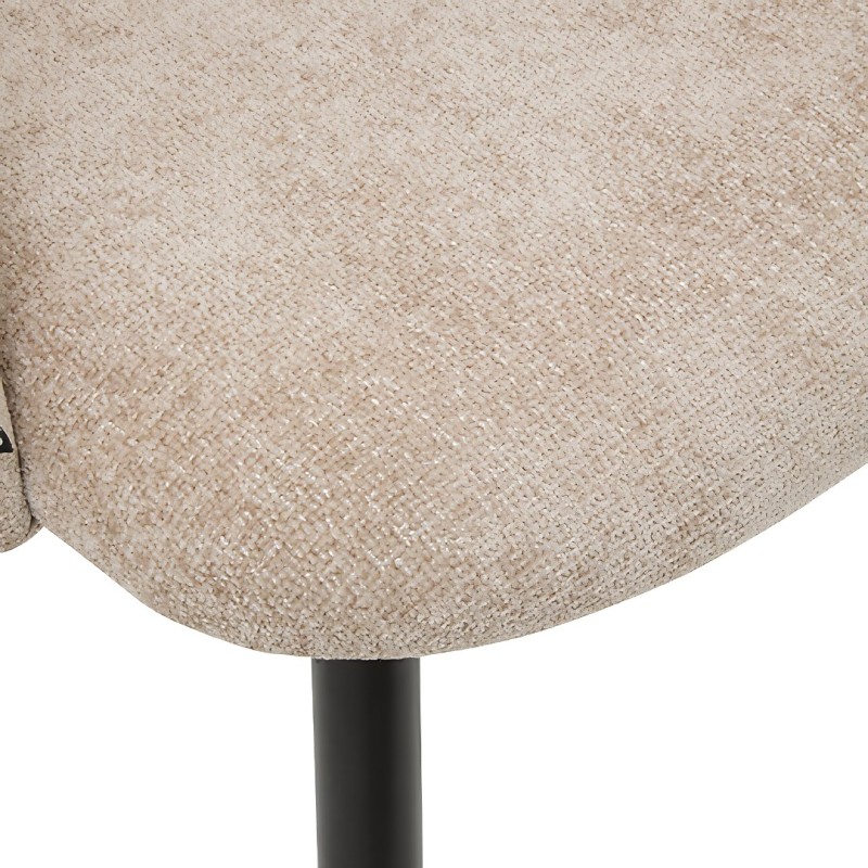 Scaun dining Celeste, metal, textil chenille, bej, H.80 cm, 207351D