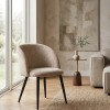 Scaun dining Celeste, metal, textil chenille, bej, H.80 cm, 207351D