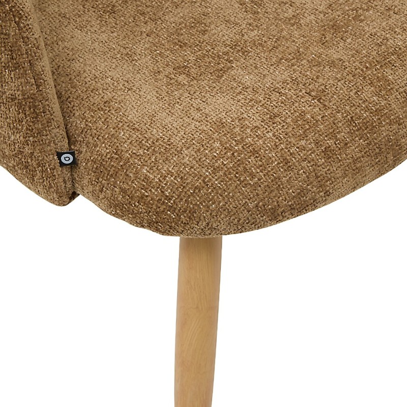 Scaun dining Celeste, metal, textil chenille, bronz, H.80 cm, 207351F
