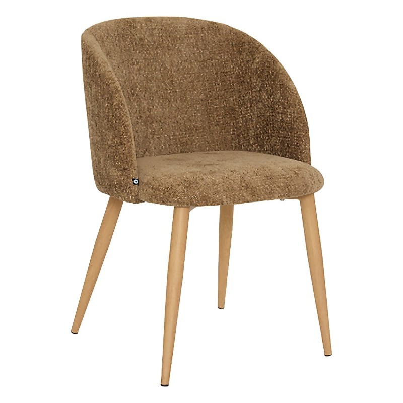 Scaun dining Celeste, metal, textil chenille, bronz, H.80 cm, 207351F