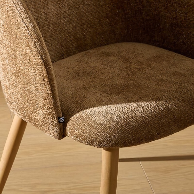 Scaun dining Celeste, metal, textil chenille, bronz, H.80 cm, 207351F