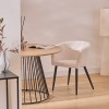 Scaun dining Marlo, metal, textil, ivoar, H.76 cm, 207352A