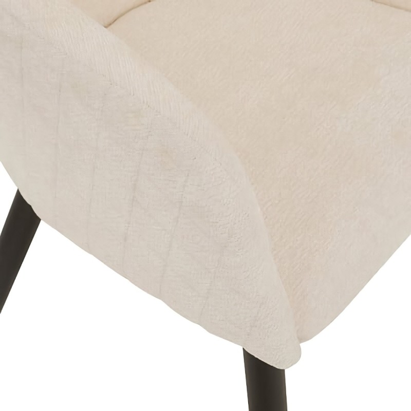 Scaun dining Marlo, metal, textil, ivoar, H.76 cm, 207352A