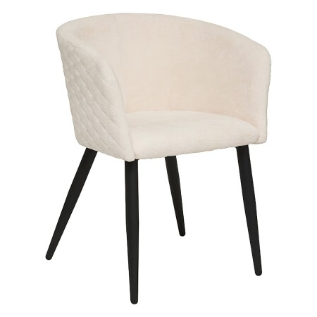 Scaun dining Marlo, metal, textil, ivoar, H.76 cm, 207352A 