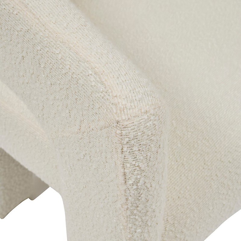 Scaun dining Amos, lemn, boucle alb, H.75 cm, 207354