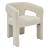 Scaun dining Amos, lemn, boucle alb, H.75 cm, 207354